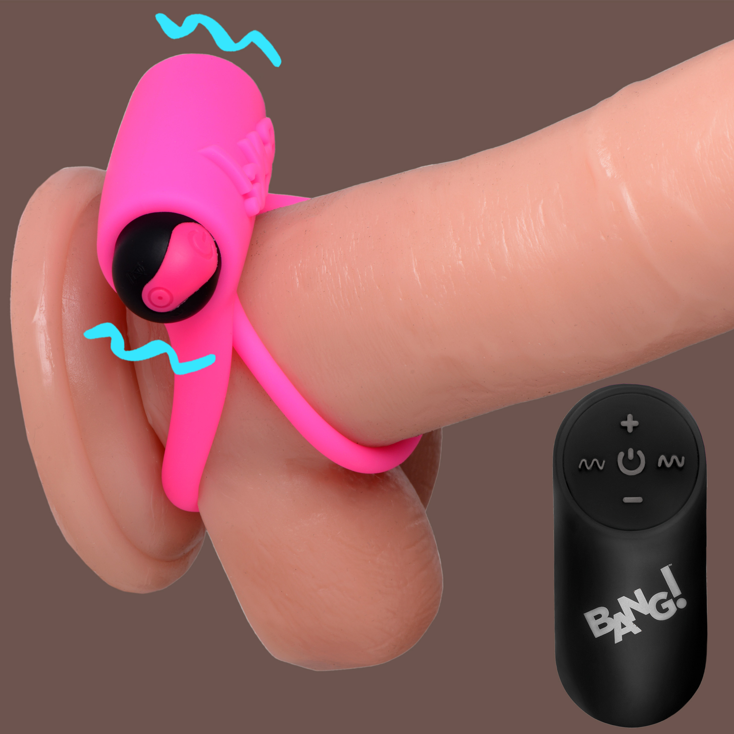 Remote Control 28X Vibrating Cock Ring and Bullet - Pink 1 Remote Control 28X Vibrating Cock Ring and Bullet - Pink