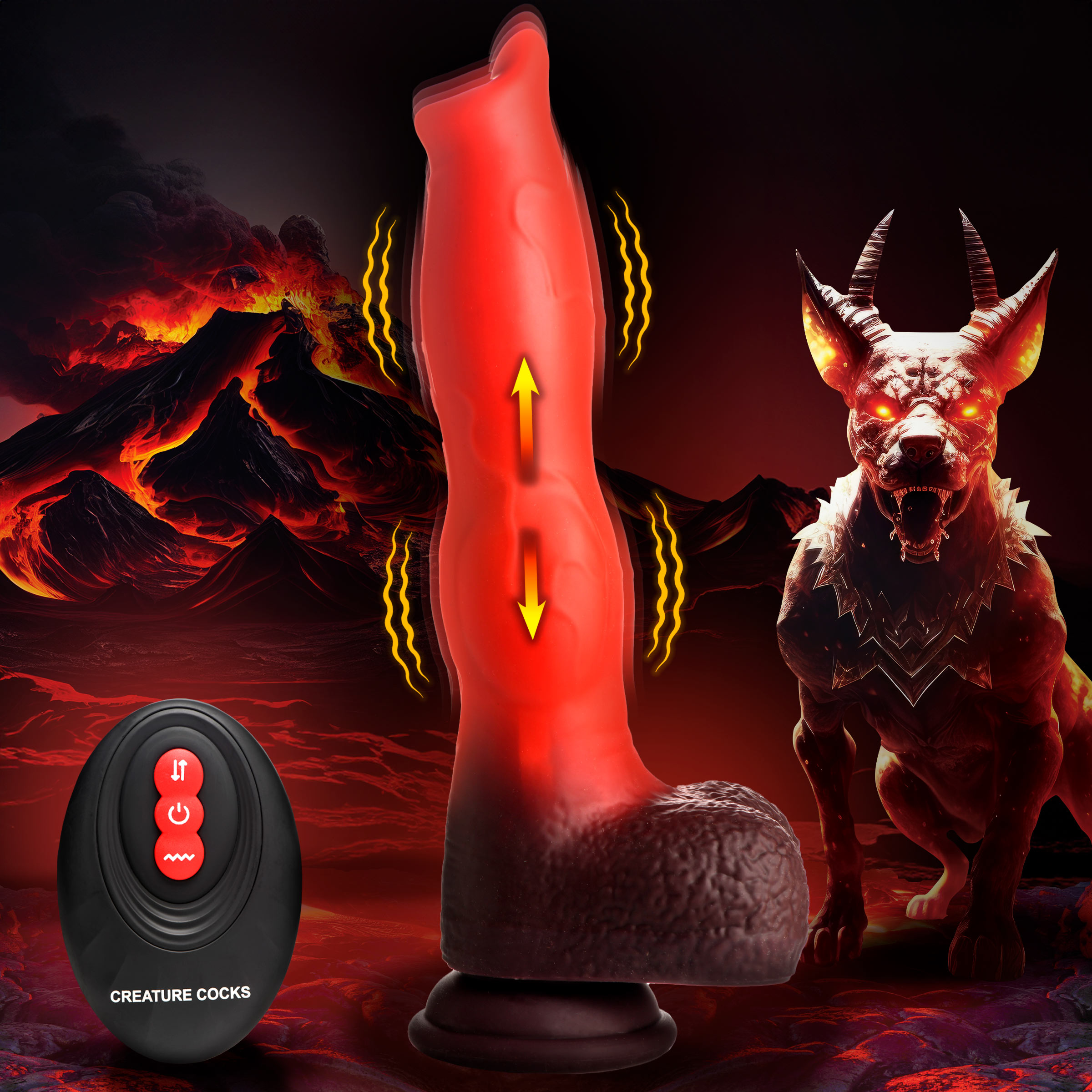 Ramming Hound Thrusting & Vibrating Silicone Dildo 1 Ramming Hound Thrusting & Vibrating Silicone Dildo