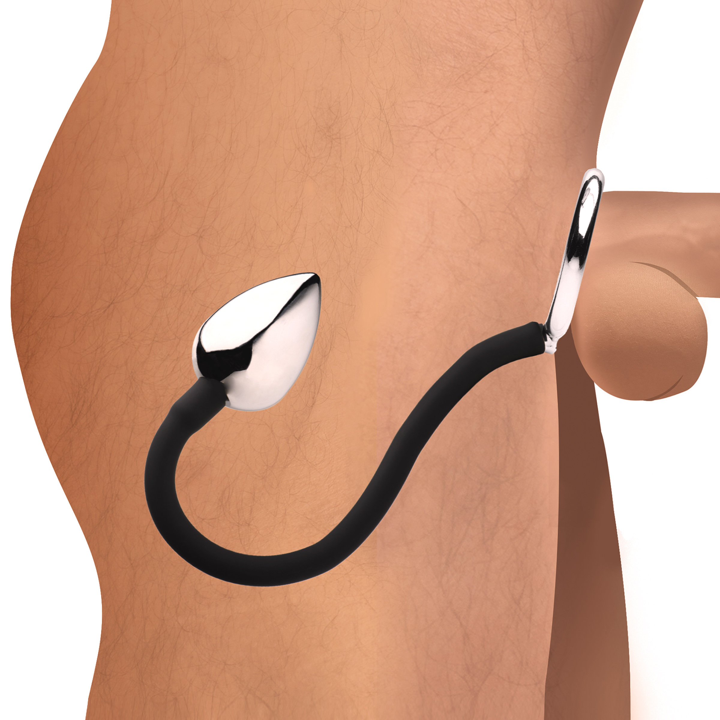 Tug and Plug Cock and Ball Ring with Anal Plug 1 Tug and Plug Cock and Ball Ring with Anal Plug