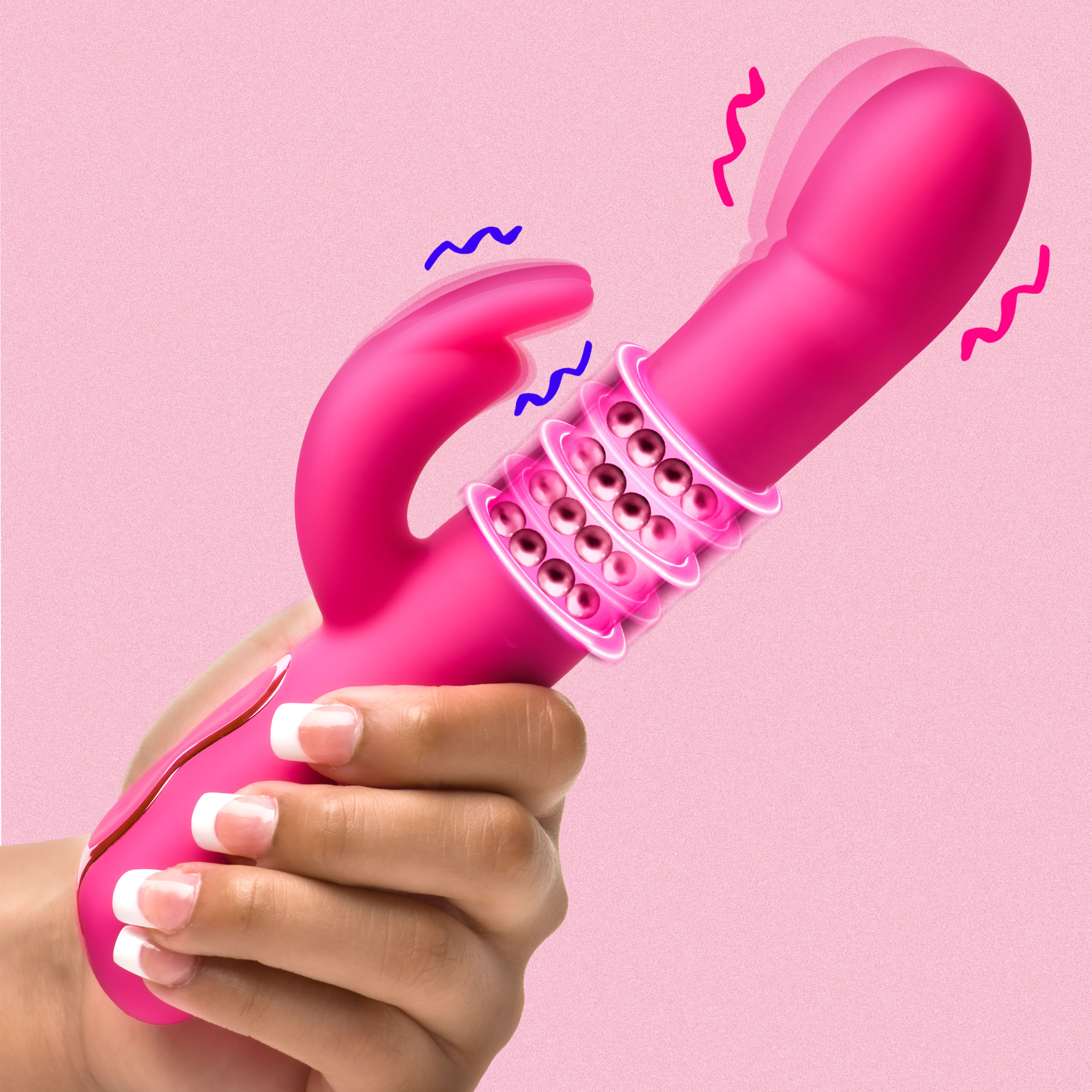 Come-Hither Beaded Silicone Rabbit Vibrator 1 Come-Hither Beaded Silicone Rabbit Vibrator