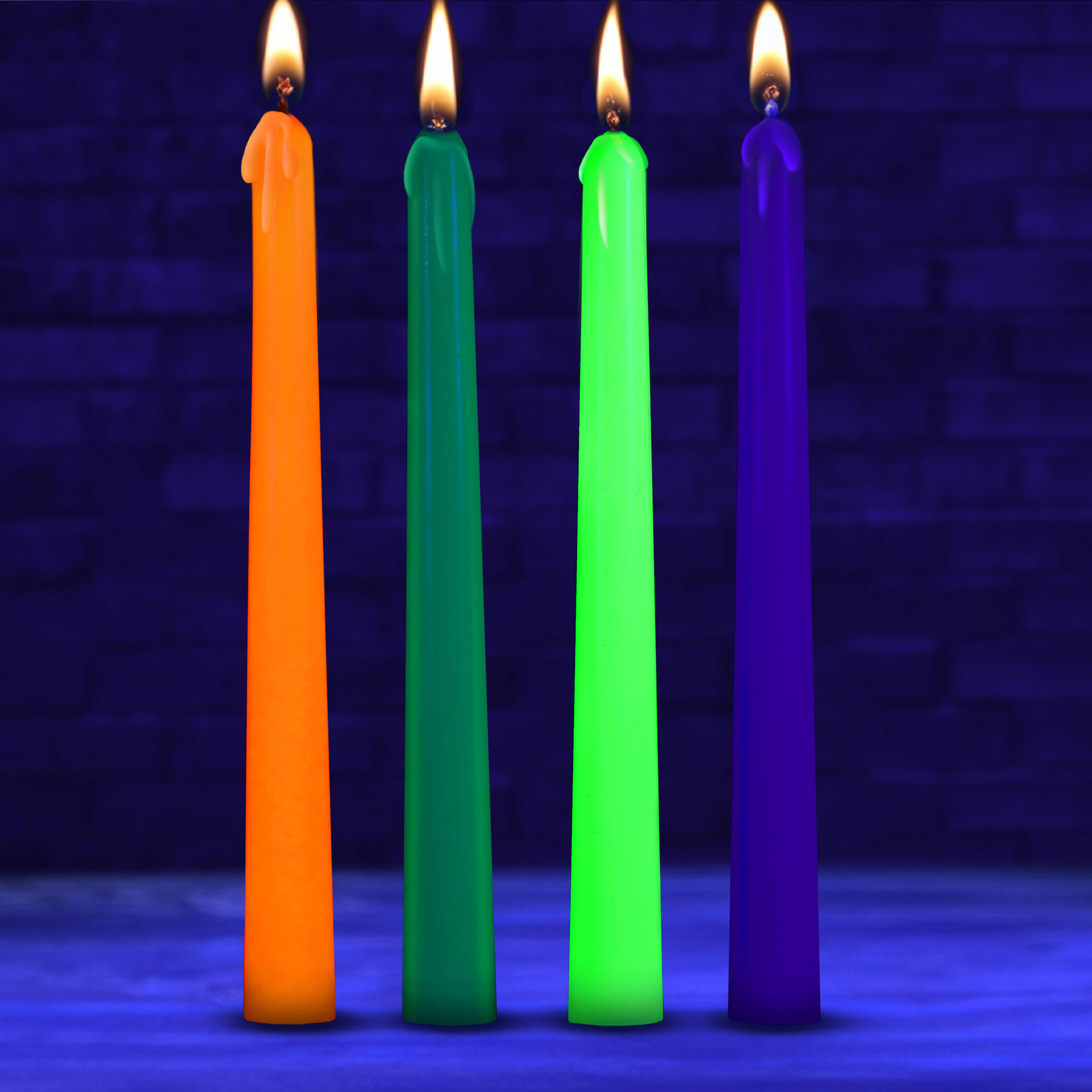 Glow Wax UV Blacklight Reactive Drip Candles Set of 4 1 Glow Wax UV Blacklight Reactive Drip Candles Set of 4