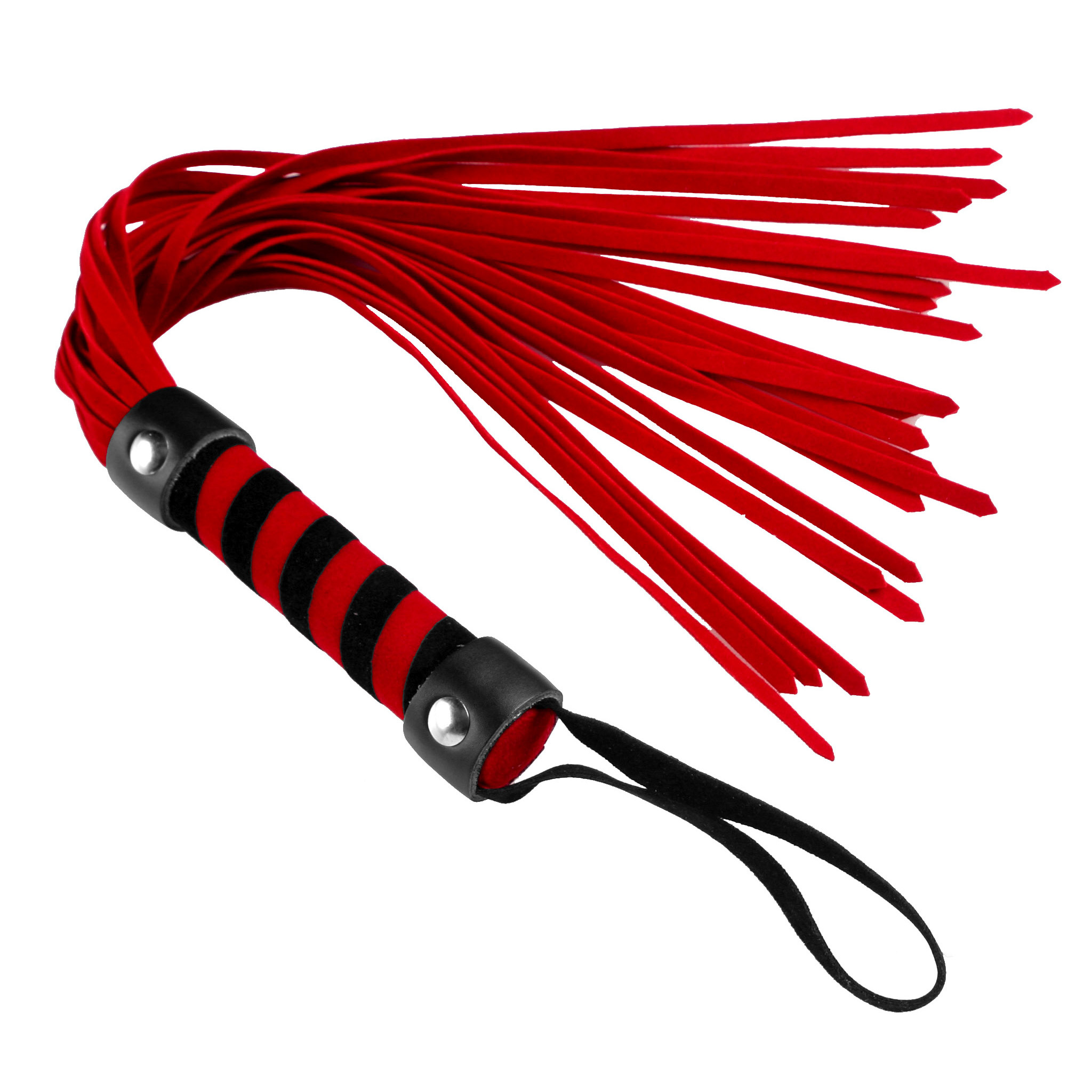 Short Vegan Leather Flogger - Red 1 Short Vegan Leather Flogger - Red