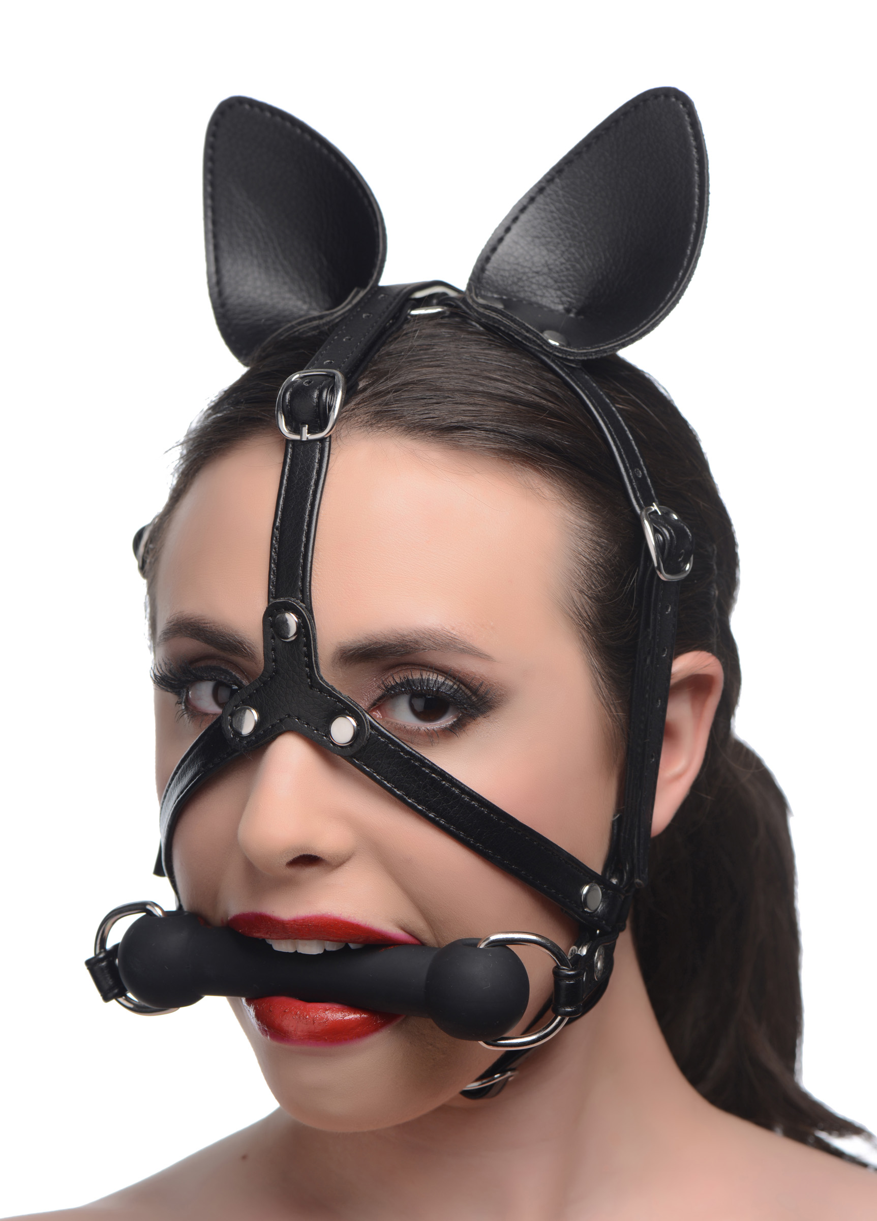 Dark Horse Pony Head Harness with Silicone Bit 1 Dark Horse Pony Head Harness with Silicone Bit