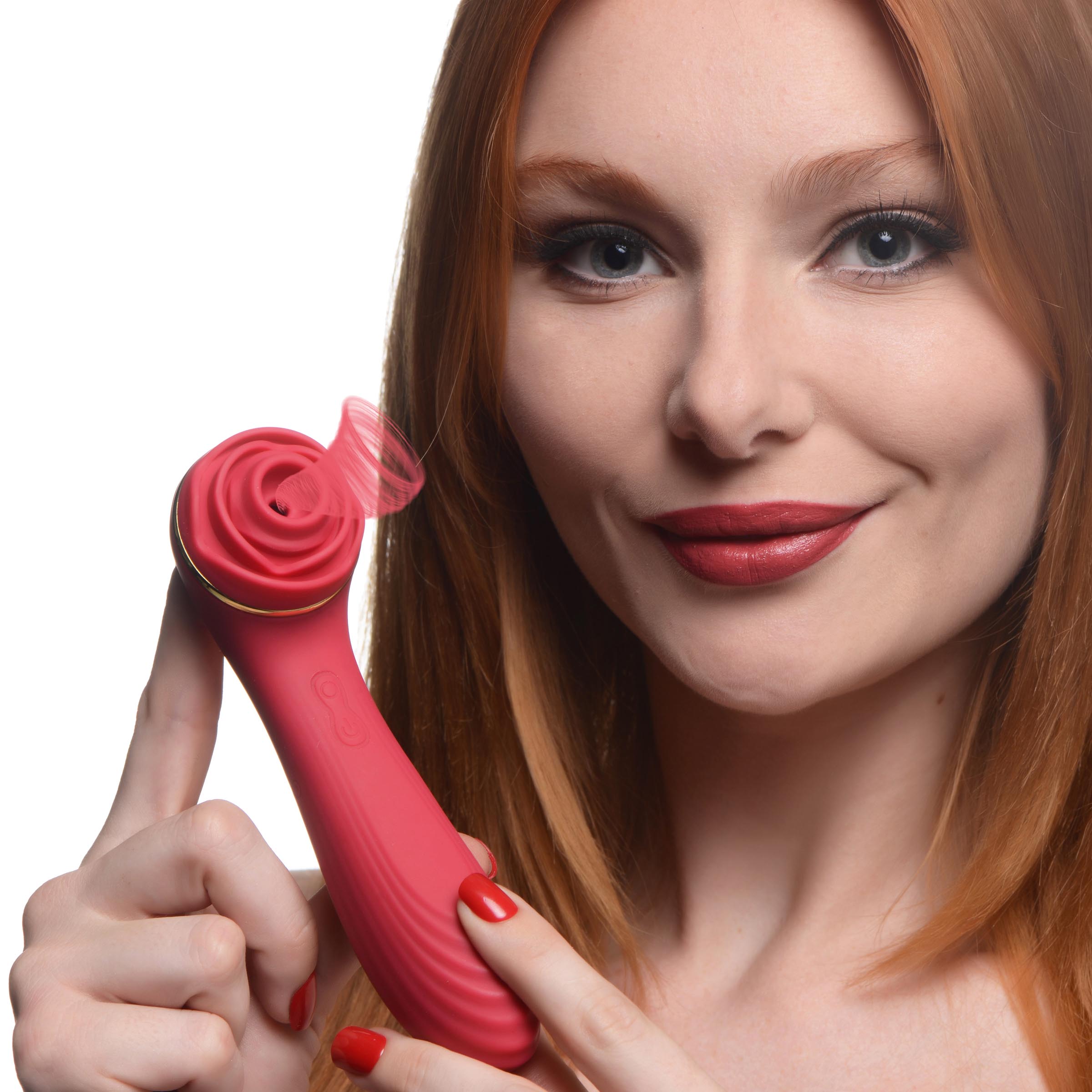 Passion Petals 10X Silicone Suction Rose Vibrator - Red 1 Passion Petals 10X Silicone Suction Rose Vibrator - Red