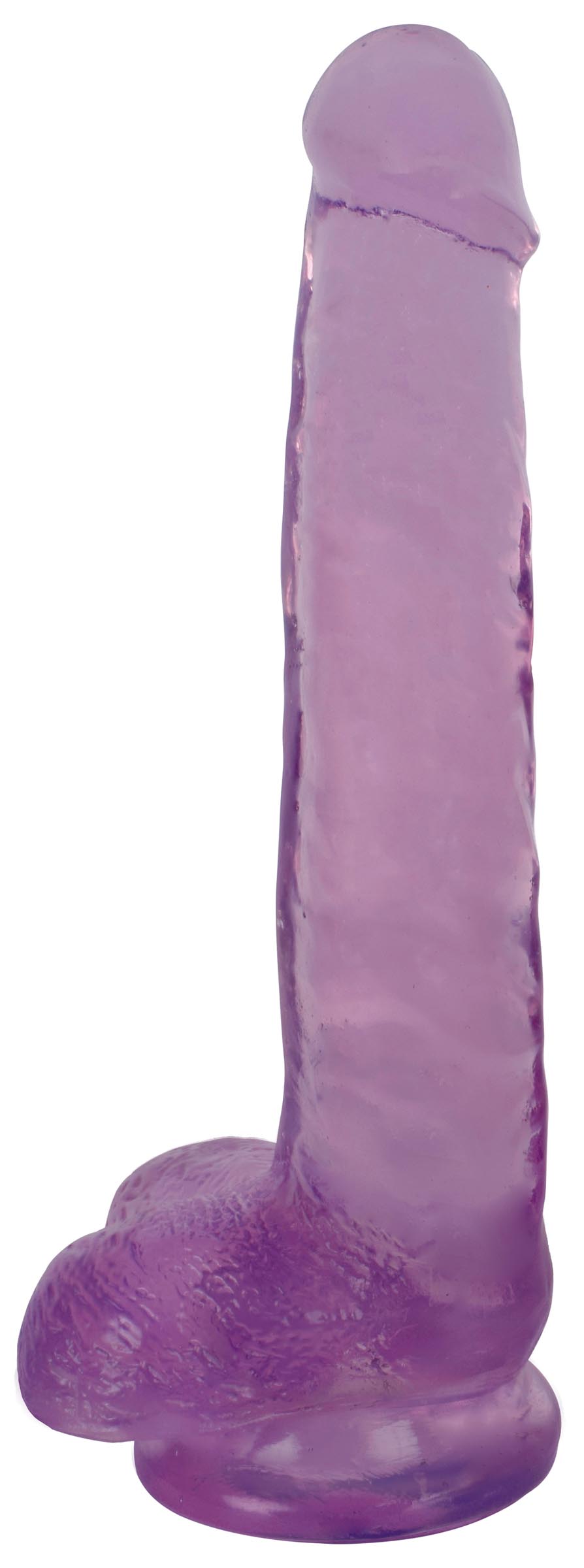 8 Inch Slim Stick with Balls Grape Ice Dildo 1 8 Inch Slim Stick with Balls Grape Ice Dildo